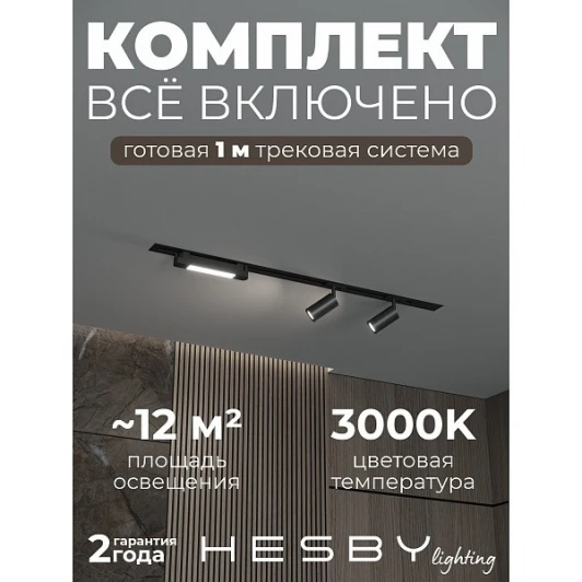 HSBL_kompl_S005_VI1B3K Трековая система в сборе встраиваемая однофазная 220V Hesby Lighting HSBL_kompl_S005_VI1B3K