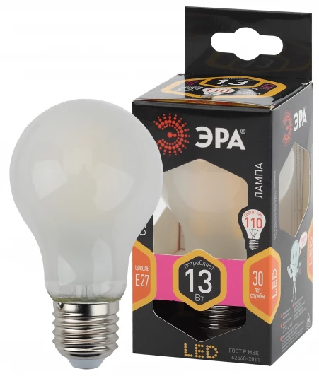 F-LED A60-13W-827-E27 frost Лампочка светодиодная E27 13Вт ЭРА F-LED A60-13W-827-E27 frost F-LED A60-13W-827-E27 frost