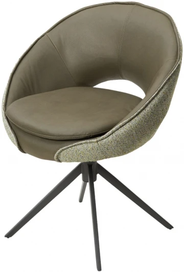 621M05765 Стул ANABEL 360 град. поворот Зеленый F07-003-01 / MONTECRISTO 8421 / серый каркас, ®DISAUR (арт.621M05765)