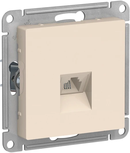 ATN000281 Телефонная розетка встраиваемая RJ-11 (бежевый) Systeme Electric AtlasDesign ATN000281