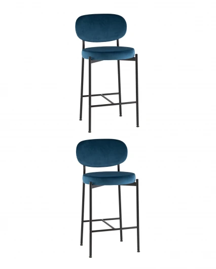 УТ000042512 Стул полубарный Бриф VD велюр синий 2 шт. Stool Group УТ000042512