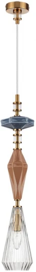 5414/1B Подвесной светильник Odeon Light Terra 5414/1B античная бронза/терракот/синий/стекло/керамика E14 1*40W (220V, на проводе, круглые)