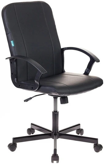 CH-551/BLACK Кресло Бюрократ CH-551 черный Leather Black эко.кожа крестовина металл черный