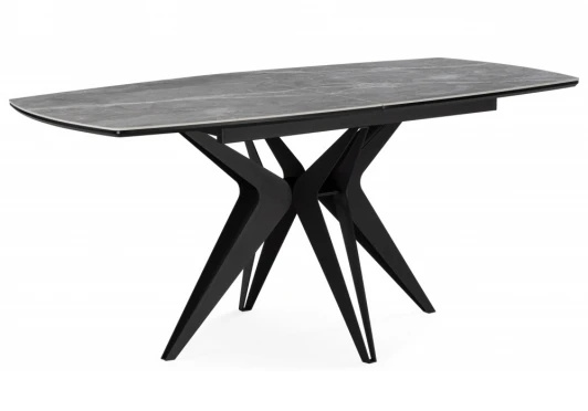 625971 Керамический стол Риполь 160(205)х89 larka grey / черный 625971