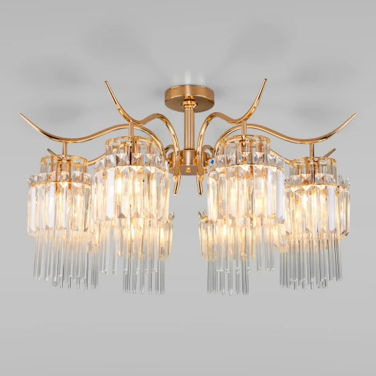 10119/8 золото Потолочная люстра Eurosvet Sevilia 10119/8 золото/прозрачный хрусталь Strotskis