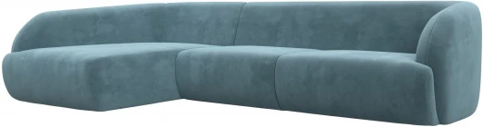 122187L Диван угловой Лига-041 левый угол (Бирюзовый/Велюр) Лига Диванов арт.122187L