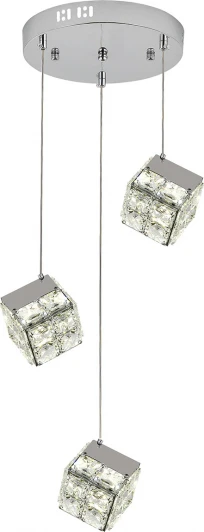 V000136L Подвесной светильник (12048/3P Chrome) Indigo Radioso V000136L (LED, 220V, на проводе, куб)