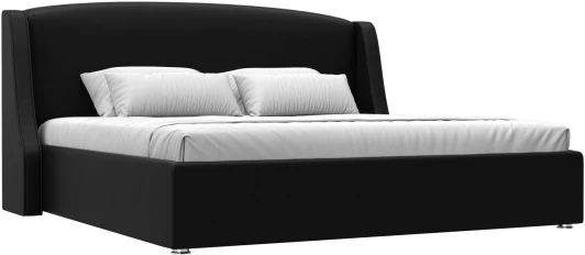 120797 Кровать интерьерная Лотос 200 (Черный/Экокожа) Лига Диванов арт.120797