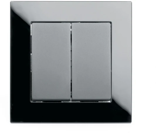 39506 Выключатель двухклавишный (черный) Stekker Катрин 39506