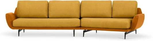 803480 Диван Ispani угловой правый ОГОГО (арт.803480), (Ткань,Экокожа/Оранжевый)