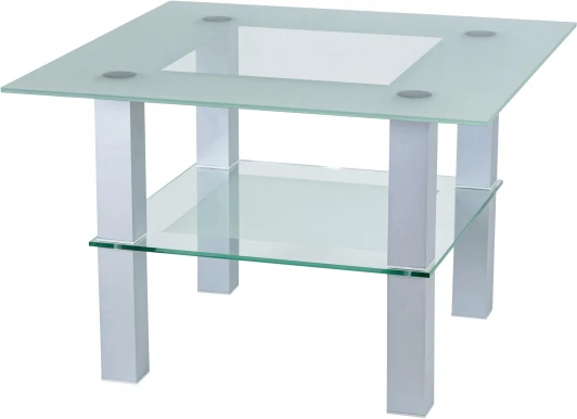 001134 Стол журнальный Кристалл 1 алюминий/прозрачное от фабрики Mebelik