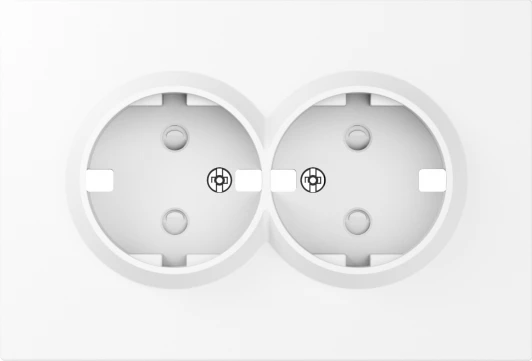 DE22203 Накладка для розетки 2-й с заземлением, со шторками 16A 250 В~, глянцевый белый Donel A07 DE22203