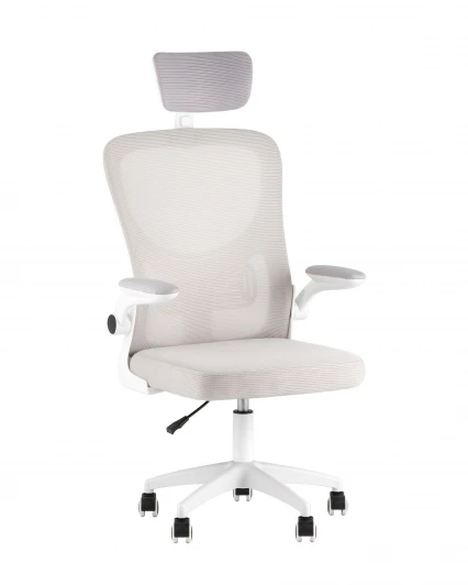 УТ000041968 Кресло офисное TopChairs Core серый с подголовником пластик белый TopChairs УТ000041968