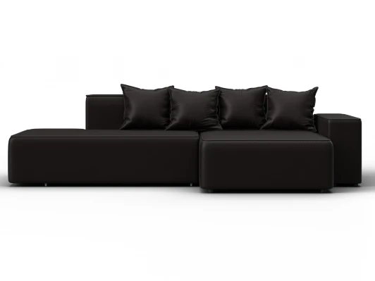 129817 Диван угловой Лига-079 угол правый (ДСП/Пластик/Экокожа/Коричневый) Лига Диванов 129817