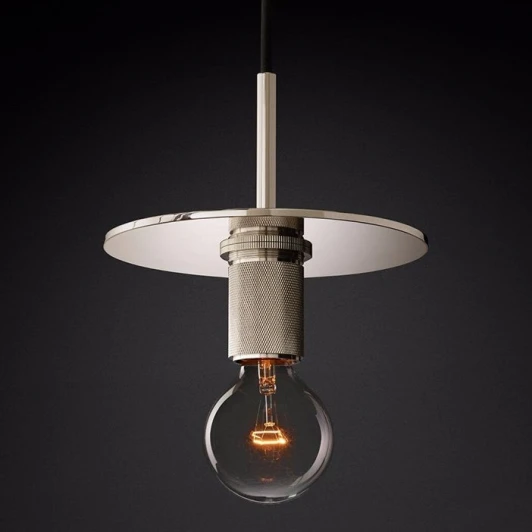 40.2344 Подвесной светильник Rh Utilitaire Disk Shade Pendant Silver ImperiumLoft 40,2344 (123644-22) (220V, на проводе)