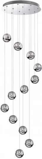 5100/60L Каскадная люстра Odeon Light Sono 5100/60L хром/прозрачный/акрил LED 60W (12*5W) 4000K (220V, на проводе)