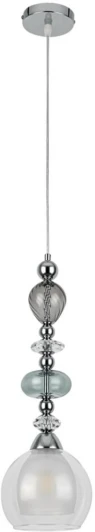 8294/1A Подвесной светильник Lumion Ganna 8294/1A хром/белый/прозрачный, металл/стекло/хрусталь E27 1*60W 220V (на проводе)