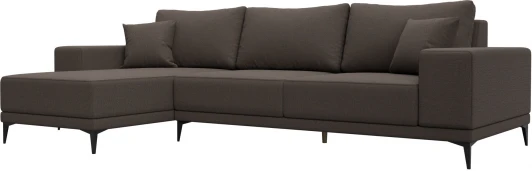 124723L Диван угловой Льюес левый (Коричневый/Рогожка) Лига Диванов арт.124723L
