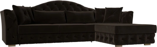 121597 Диван угловой Артис правый угол (Коричневый/Микровельвет) Лига Диванов арт.121597
