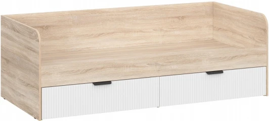 579695 Кровать Woodville Стокгольм КРД03-90 90х200 дуб сонома / line софт пломбир