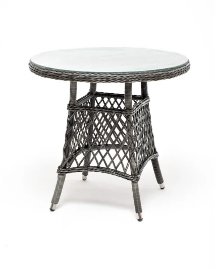 YH-T1661G-2 graphite Плетеный круглый стол, диаметр 80 см, цвет графит 4SIS Эспрессо YH-T1661G-2 graphite