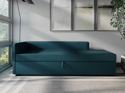 2211221 Диван-кровать Arsko Велес Угол левый велюр голубой