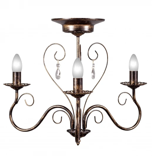 S9040-3 Люстра потолочная Day&Night, 3 лампы, черный с золотом и прозрачным