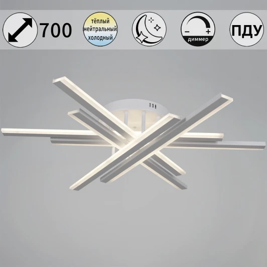 16090-0.3-06 BK,WH Потолочная люстра светодиодная на штанге с пультом с регулировкой цветовой температуры, яркости и ночным режимом Reluce 16090-0.3-06 BK,WH