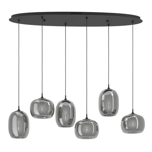 390415 Подвесной светильник Eglo Larva 390415 с рег-кой цветовой темп-ры 6X3,7W(LED) 2700-6500K сталь, черный, черный, прозрачный