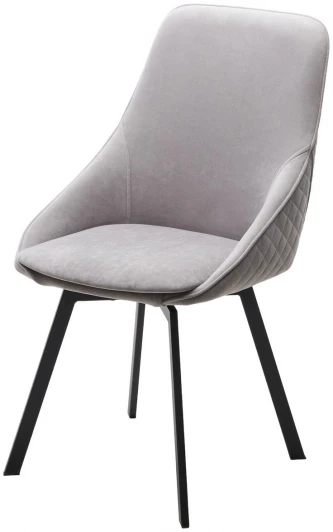 670M05284 Стул CASA, 360 град. поворот. B22 Серый, велюр / черный каркас, М-City