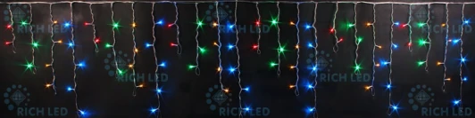 RL-i3*0.5F-T/RGP Гирлянда светодиодная Бахрома разноцветная с мерцанием 220B, 112 LED, провод прозрачный, IP54 RL-i3*0.5F-T/RGP Rich LED