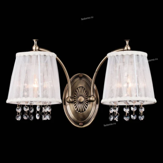 75002-2W ANTIQUE BRASS Бра Natali Kovaltseva Versailles, 2 плафона, бронза с белым и прозрачным