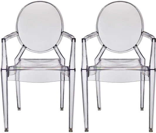 FR 0036P Комплект из 2-х стульев Bradexhome Louis Ghost прозрачный