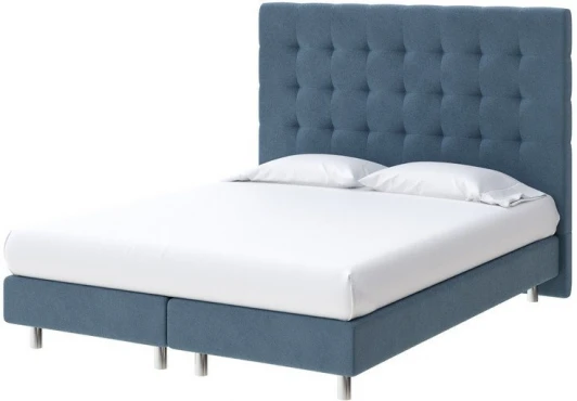 1925483 PROxSON Кровать Madrid Boxspring Lift (Ткань: Велюр Monopoly Прованский синий (792)) 120x200
