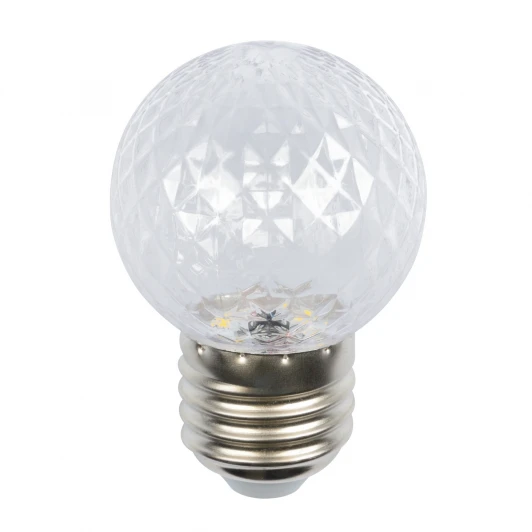 LED-D45-1W/BLUE/E27/CL/С PINEAPPLE Лампа декоративная светодиодная, форма "Ананас", прозрачная, цвет синий Volpe Bicolor LED-D45-1W/BLUE/E27/CL/С PINEAPPLE