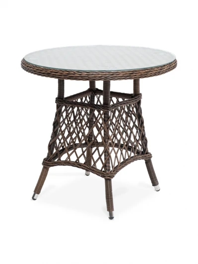 YH-T1661G-2 brown Плетеный круглый стол, диаметр 80 см, цвет коричневый 4SIS Эспрессо YH-T1661G-2 brown