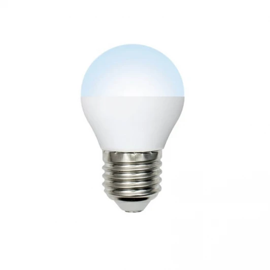 LED-G45-7W/NW/E27/FR/NR картон Лампочка светодиодная шар белая E27 7W 4000K Volpe LED-G45-7W/NW/E27/FR/NR