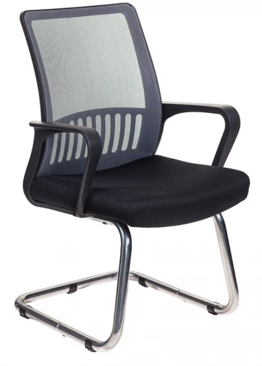 MC-209/DG/TW-11 Кресло Бюрократ MC-209 темно-серый TW-04 сиденье черный TW-11 сетка/ткань полозья металл хром