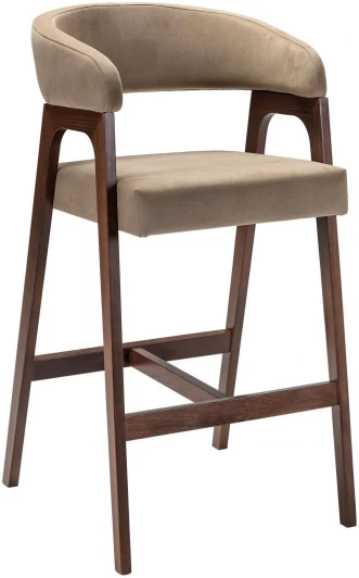 400216120h_diagbeige_nut Кресло барное Baxter Beige/Темный орех R-Home арт.400216120h_diagbeige_nut