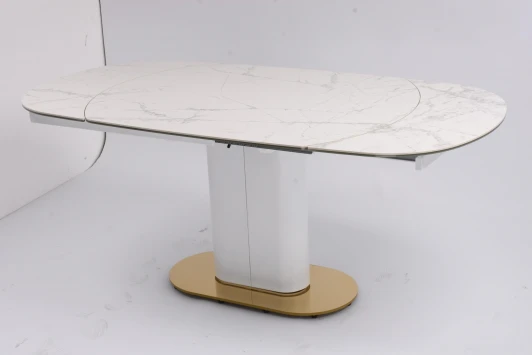 MC3035-120Wcasa Стол обеденный раскладной Атриум-2 MC3035-120W, 120(30+30)х90х77 см, белая керамика IST-CASA