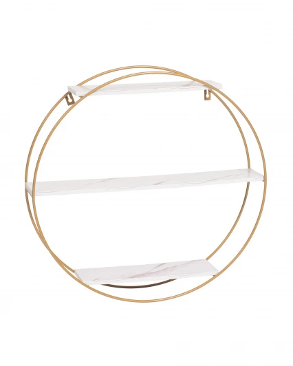 УТ000036381 Полка Luna золотая белый мрамор УТ000036381