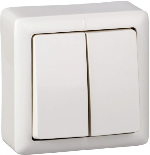 VA56-232-B Выключатель накладной двухклавишный (белый) Systeme Electric VA56-232-B