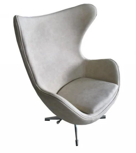 FR 0256 Кресло EGG CHAIR бежевый матовый с эффектом состаренная кожа