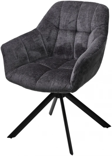 631M05502 Стул ARVA 180 град. поворот. с возвратом, DAVIS HARMONY-90 Тем-серый, шенилл / Черный, ®DISAUR