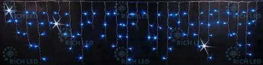 RL-i3*0.5F-T/B Гирлянда светодиодная Бахрома синяя с мерцанием 220B, 112 LED, провод прозрачный, IP54 RL-i3*0.5F-T/B Rich LED