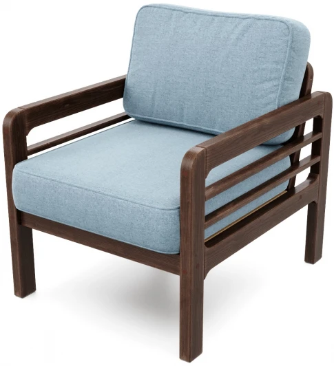 21987 Кресло Arsko Бергер орех рогожка голубая