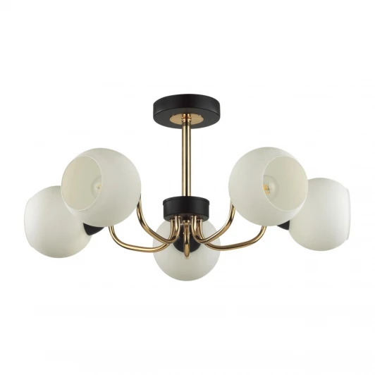 5642/5C Потолочная люстра на штанге в форме шара Lumion Bliss 5642/5C чёрный, золотой E27 5*60W 220V BLISS (шар)