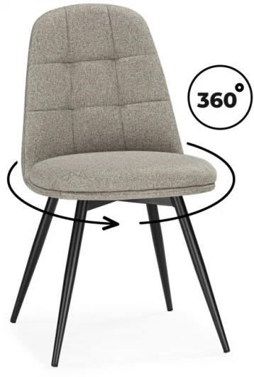 15883 Обеденный стул Woodville Texas (Металл, Рогожка/Черный, Бежевый) арт.15883