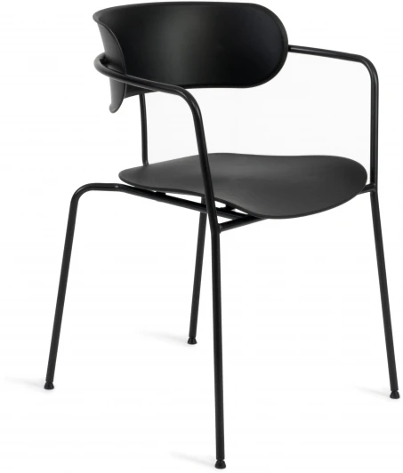 14298 Кресло VAN HALLEN (mod. 2433) пластик/металл, 54,5х53,5х76 см, высота до сиденья 46 черный/черный Tetchair 14298