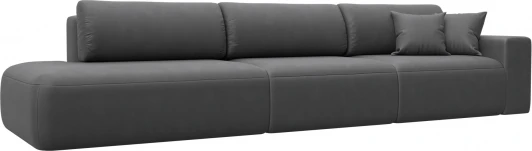 127701 Диван прямой Лига-036 НПБ Модерн Лонг подлокотник справа Лига Диванов (Замша) арт.127701